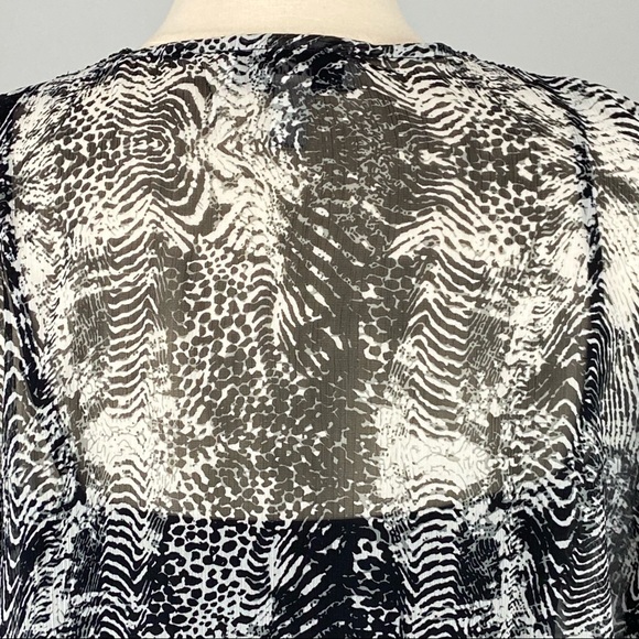 Badgley Mischka Womens Animal Print Beaded Dress Black Gray Chiffon size 12 - Picture 10 of 14